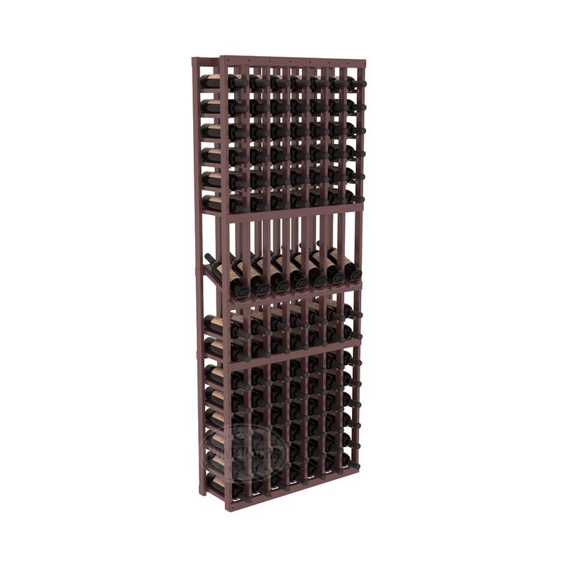 InstaCellar - 7 Column Display Row Rack in Ponderosa Pine Walnut stained with WineSafe™ Satin Sealant
