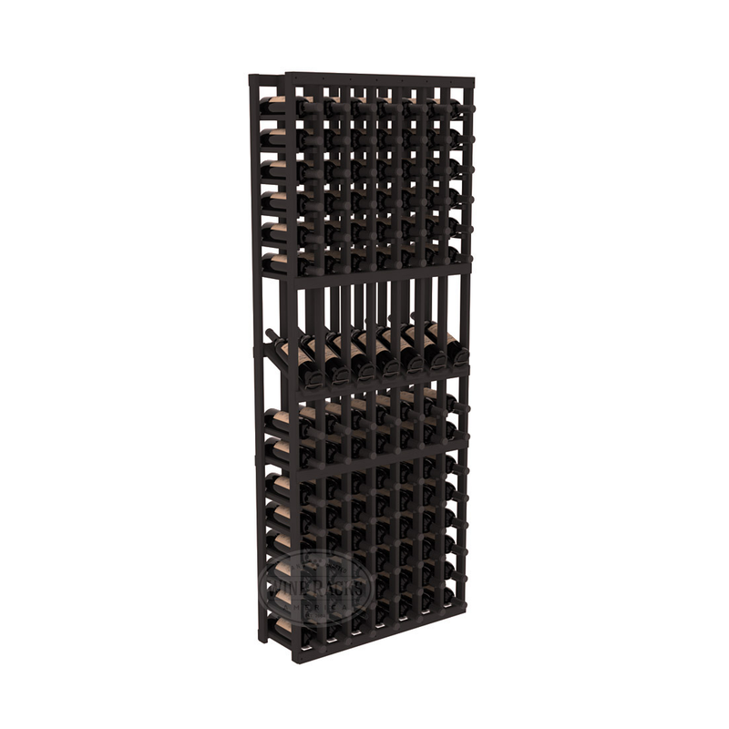 InstaCellar - 7 Column Display Row Rack in Ponderosa Pine Black stained without WineSafe™ Satin Sealant