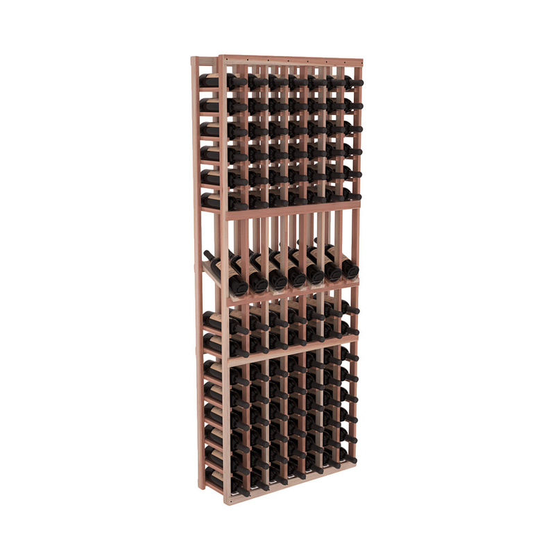 InstaCellar - 7 Column Display Row Rack in Premium Redwood Unstained with WineSafe™ Satin Sealant
