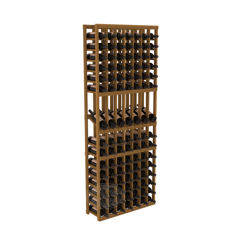 InstaCellar - 7 Column Display Row Rack in Premium Redwood Oak stained without WineSafe™ Satin Sealant