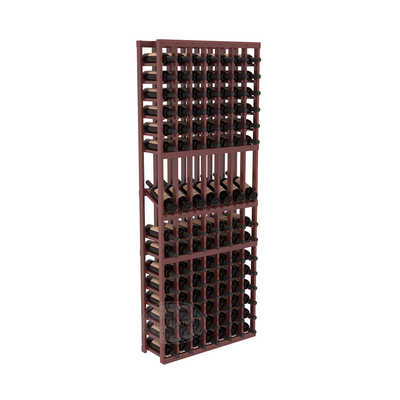 InstaCellar - 7 Column Display Row Rack in Premium Redwood Cherry stained with WineSafe™ Satin Sealant