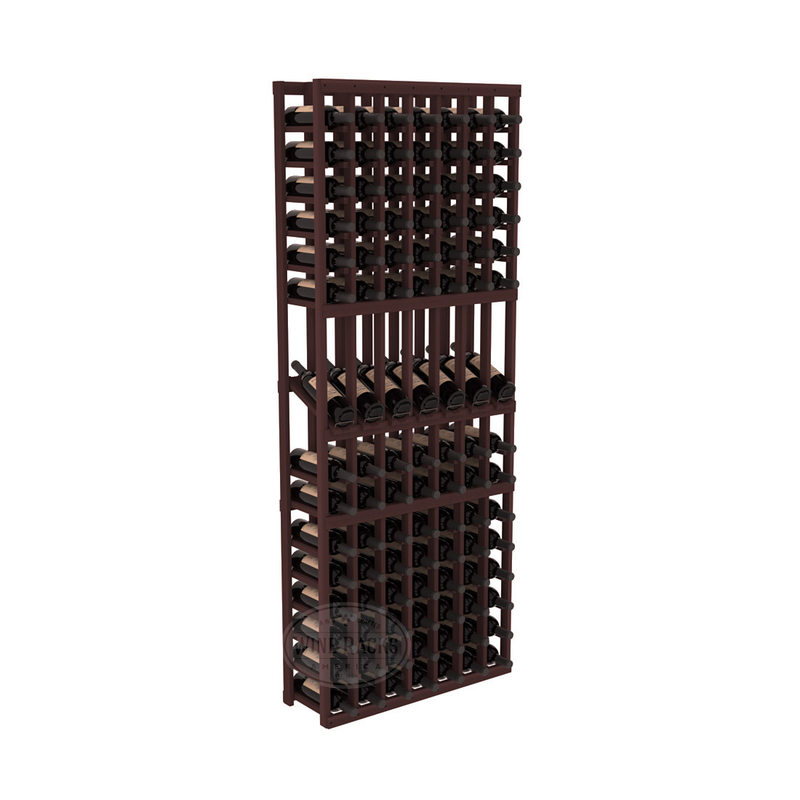 InstaCellar - 7 Column Display Row Rack in Premium Redwood Walnut stained without WineSafe™ Satin Sealant