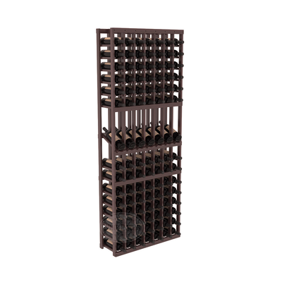 InstaCellar - 7 Column Display Row Rack in Premium Redwood Walnut stained with WineSafe™ Satin Sealant