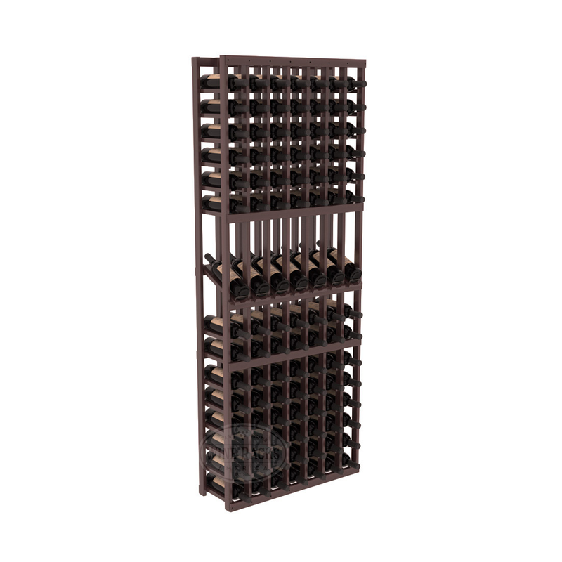 InstaCellar - 7 Column Display Row Rack in Premium Redwood Walnut stained with WineSafe™ Satin Sealant
