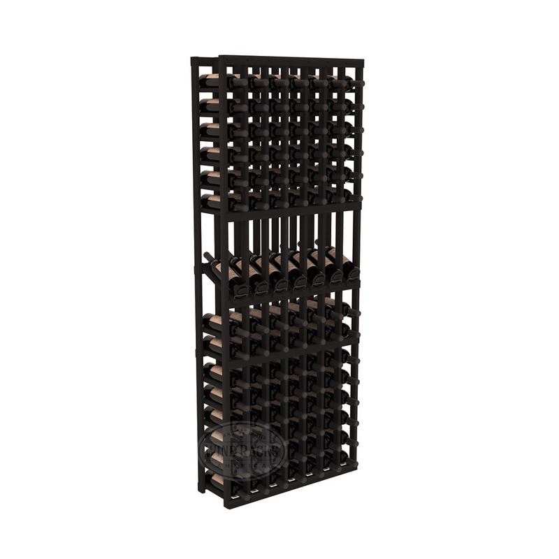 InstaCellar - 7 Column Display Row Rack in Premium Redwood Black stained without WineSafe™ Satin Sealant