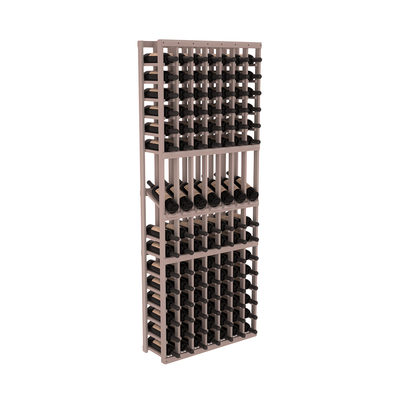 InstaCellar - 7 Column Display Row Rack in Premium Redwood Greywash stained without WineSafe™ Satin Sealant