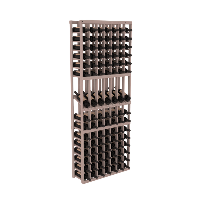 InstaCellar - 7 Column Display Row Rack in Premium Redwood Greywash stained without WineSafe™ Satin Sealant