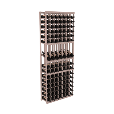 InstaCellar - 7 Column Display Row Rack in Premium Redwood Greywash stained with WineSafe™ Satin Sealant
