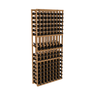 InstaCellar - 8 Column Display Row Rack in Knotty Alder Oak stained with WineSafe™ Satin Sealant