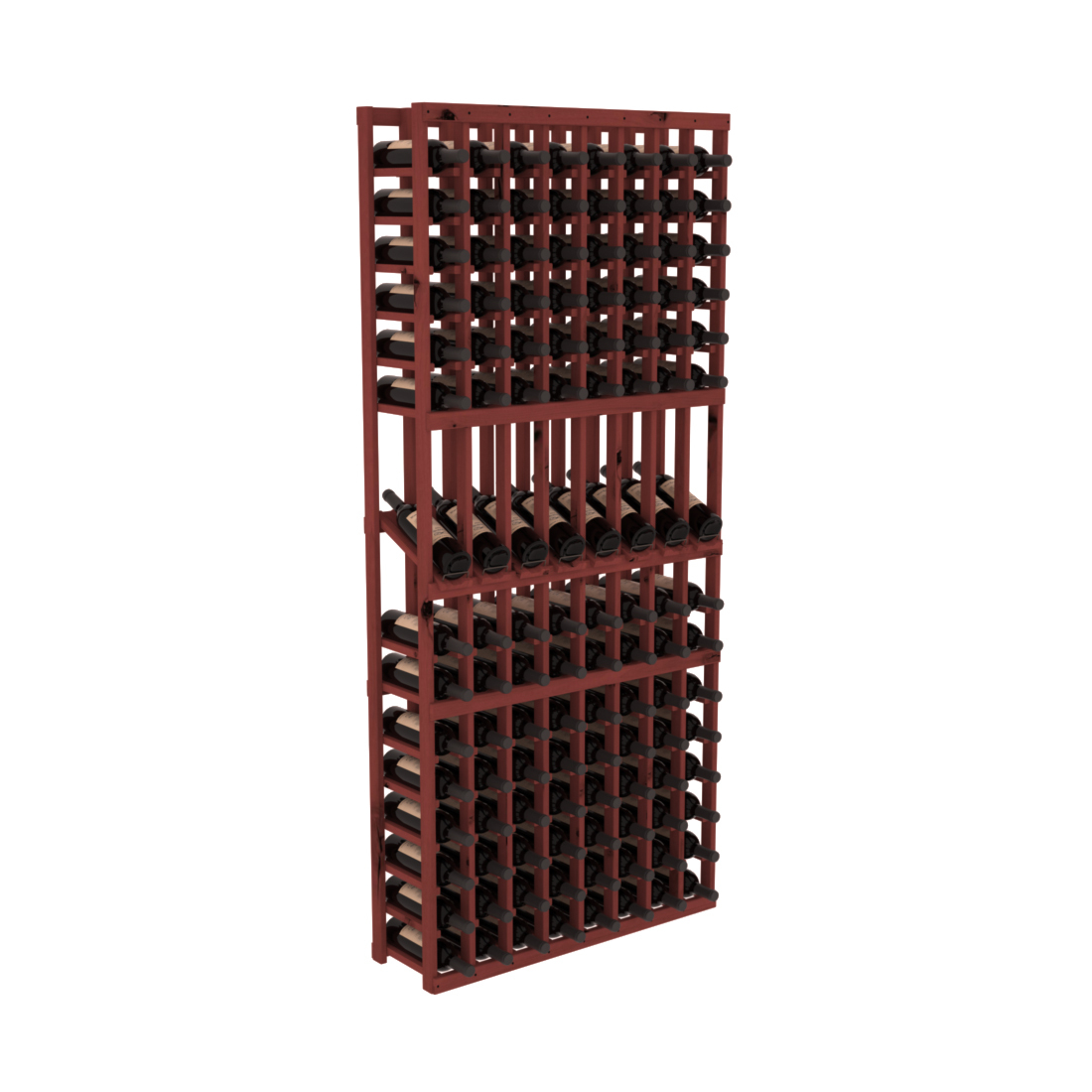 InstaCellar - 8 Column Display Row Rack in Knotty Alder Cherry stained without WineSafe™ Satin Sealant