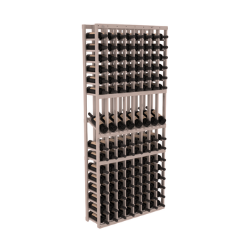 InstaCellar - 8 Column Display Row Rack in Knotty Alder Greywash stained with WineSafe™ Satin Sealant