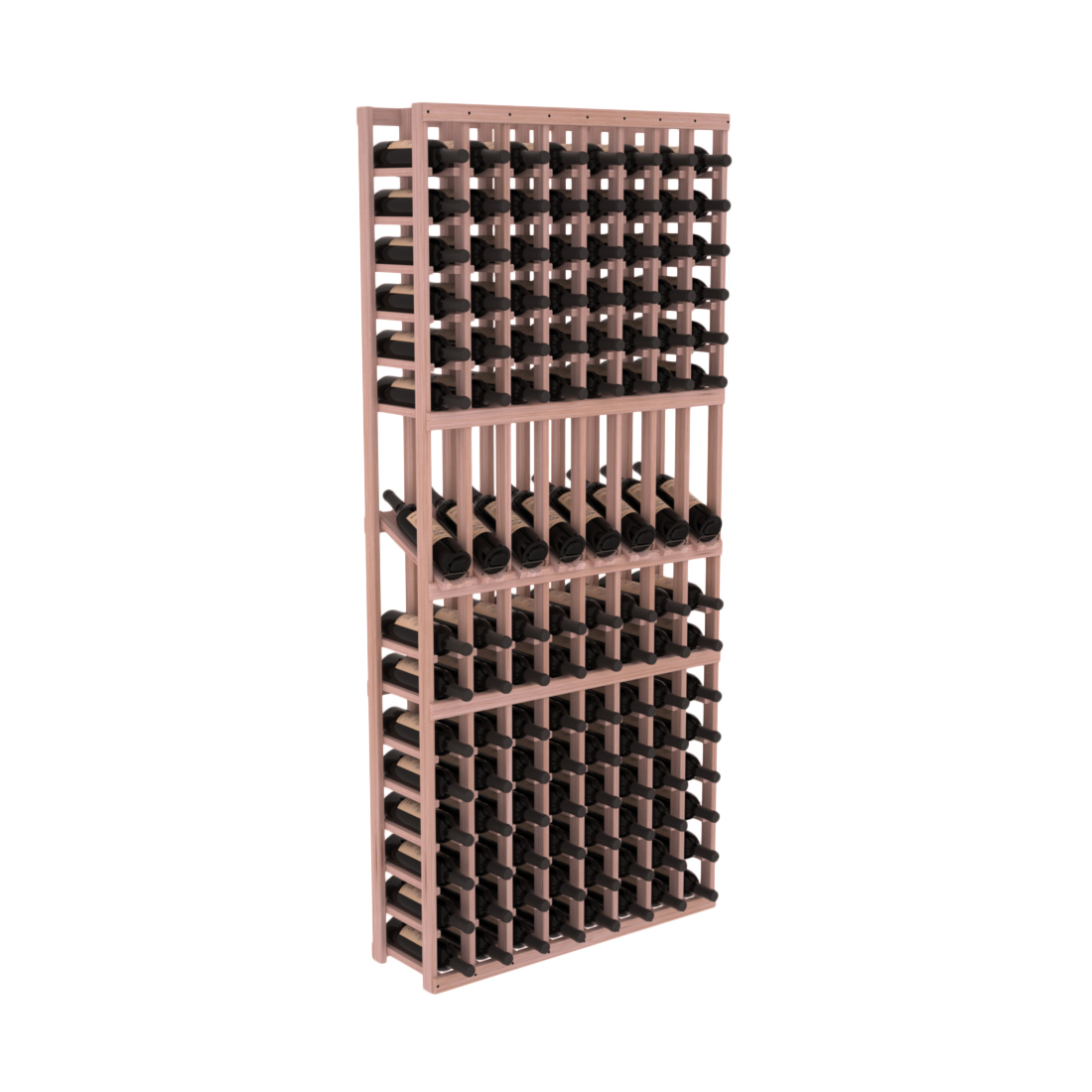 InstaCellar - 8 Column Display Row Rack in Grand Mahogany Unstained without WineSafe™ Satin Sealant