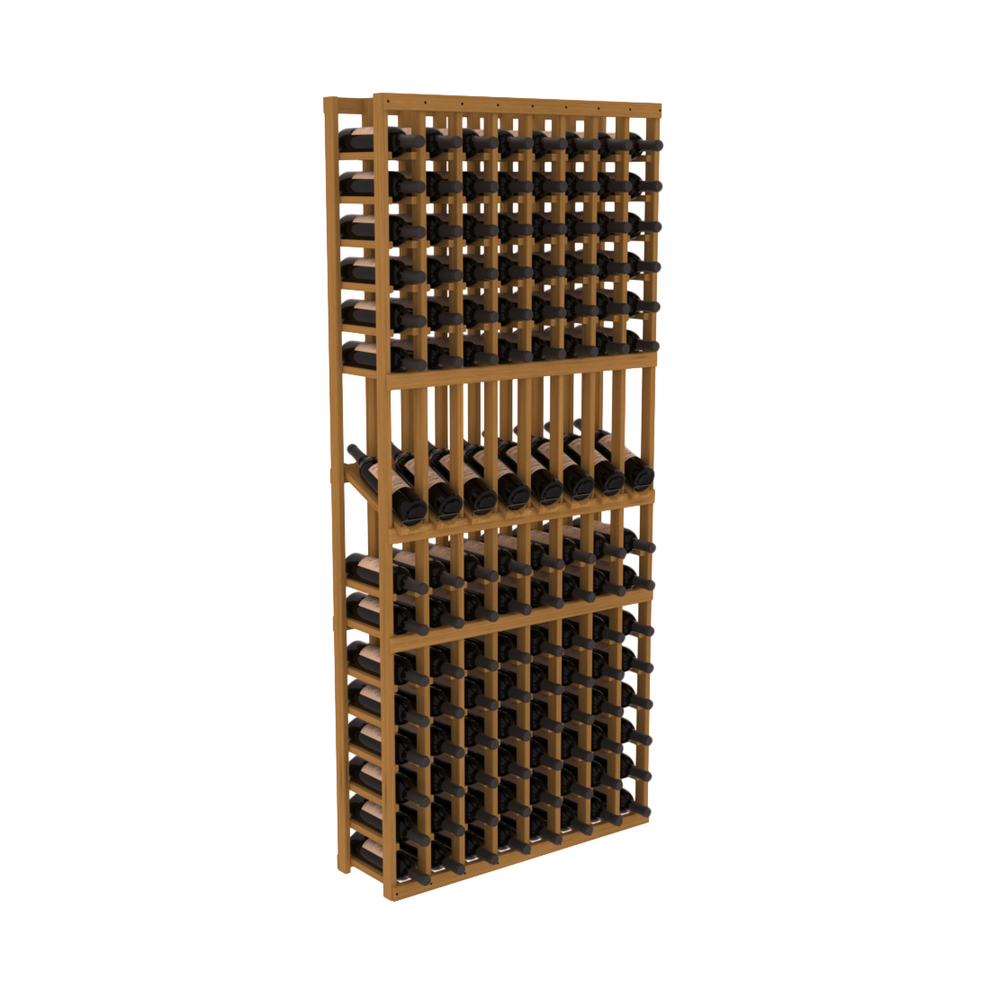 InstaCellar - 8 Column Display Row Rack in Grand Mahogany Oak stained without WineSafe™ Satin Sealant