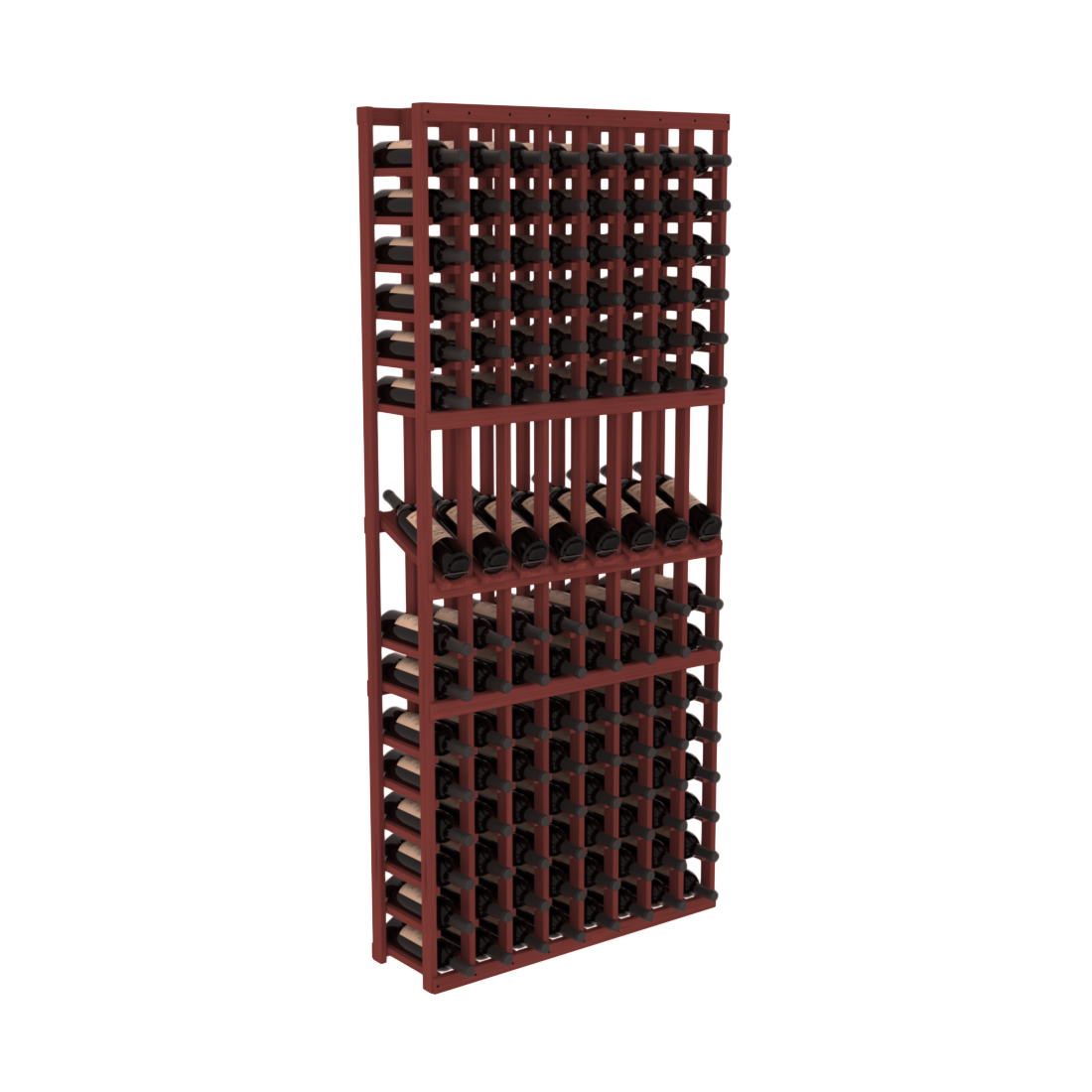 InstaCellar - 8 Column Display Row Rack in Grand Mahogany Cherry stained without WineSafe™ Satin Sealant
