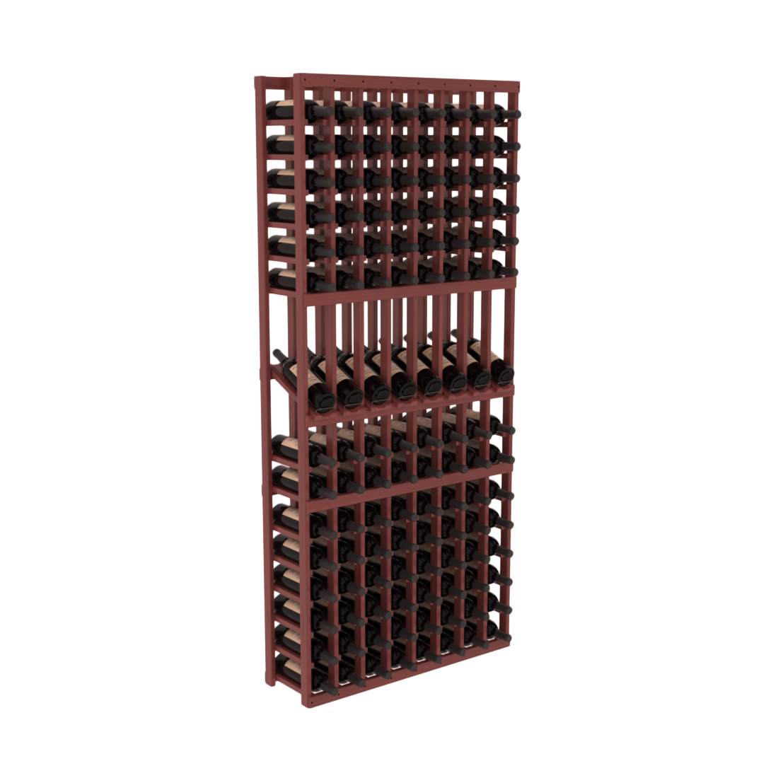 InstaCellar - 8 Column Display Row Rack in Grand Mahogany Cherry stained with WineSafe™ Satin Sealant