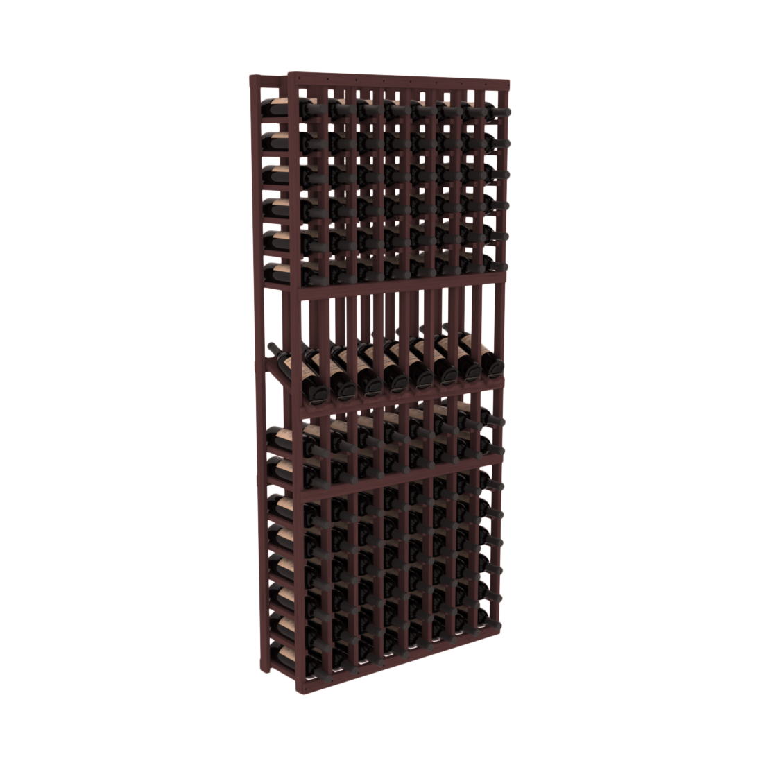 InstaCellar - 8 Column Display Row Rack in Grand Mahogany Walnut stained without WineSafe™ Satin Sealant