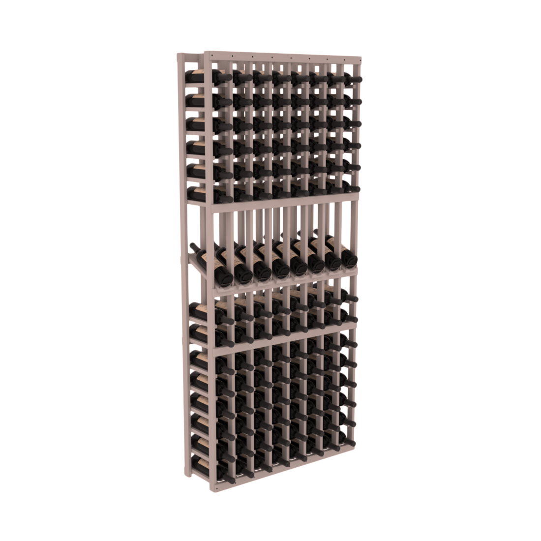 InstaCellar - 8 Column Display Row Rack in Grand Mahogany Greywash stained without WineSafe™ Satin Sealant