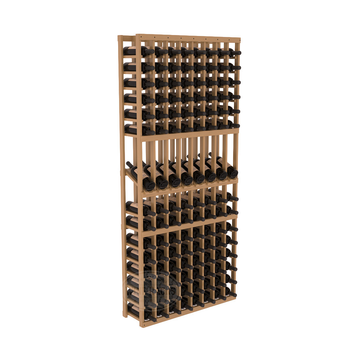 InstaCellar - 8 Column Display Row Rack in Ponderosa Pine Oak stained with WineSafe™ Satin Sealant