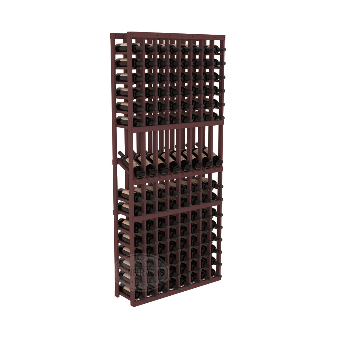InstaCellar - 8 Column Display Row Rack in Ponderosa Pine Walnut stained without WineSafe™ Satin Sealant