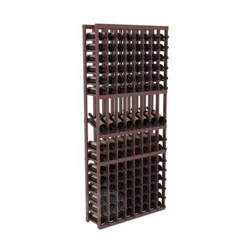 InstaCellar - 8 Column Display Row Rack in Ponderosa Pine Walnut stained with WineSafe™ Satin Sealant