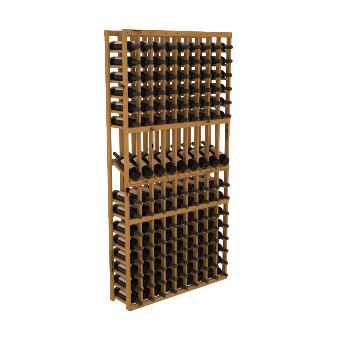 InstaCellar - 9 Column Display Row Rack in Knotty Alder Oak stained without WineSafe™ Satin Sealant