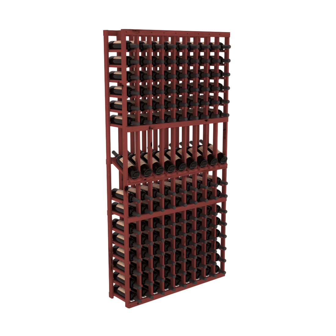 InstaCellar - 9 Column Display Row Rack in Knotty Alder Cherry stained without WineSafe™ Satin Sealant