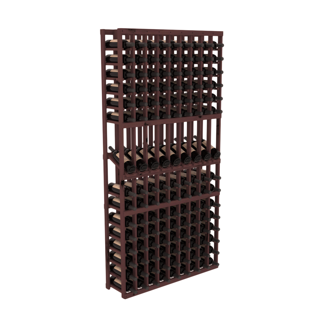 InstaCellar - 9 Column Display Row Rack in Knotty Alder Walnut stained without WineSafe™ Satin Sealant