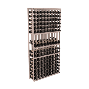 InstaCellar - 9 Column Display Row Rack in Knotty Alder Greywash stained with WineSafe™ Satin Sealant