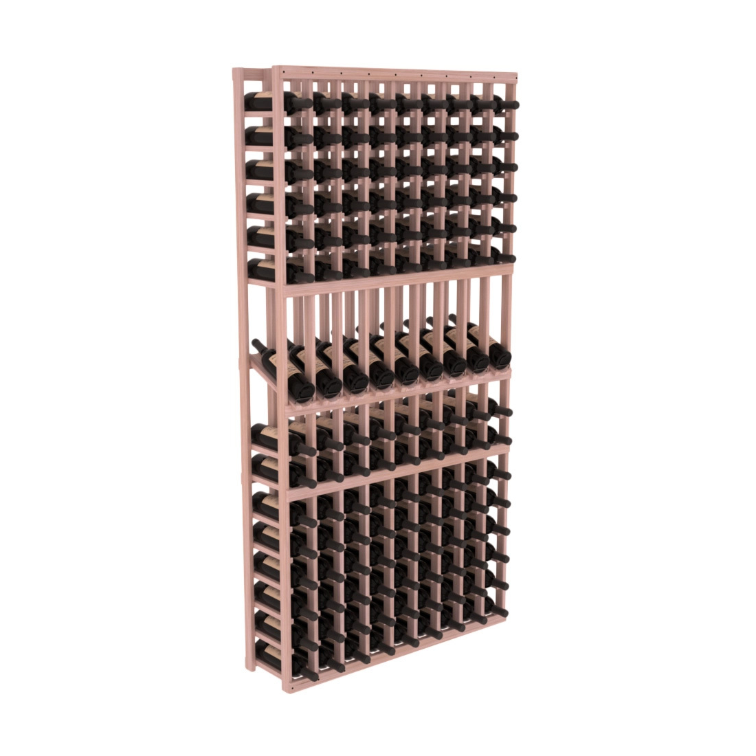 InstaCellar - 9 Column Display Row Rack in Grand Mahogany Unstained with WineSafe™ Satin Sealant