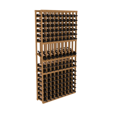 InstaCellar - 9 Column Display Row Rack in Grand Mahogany Oak stained with WineSafe™ Satin Sealant