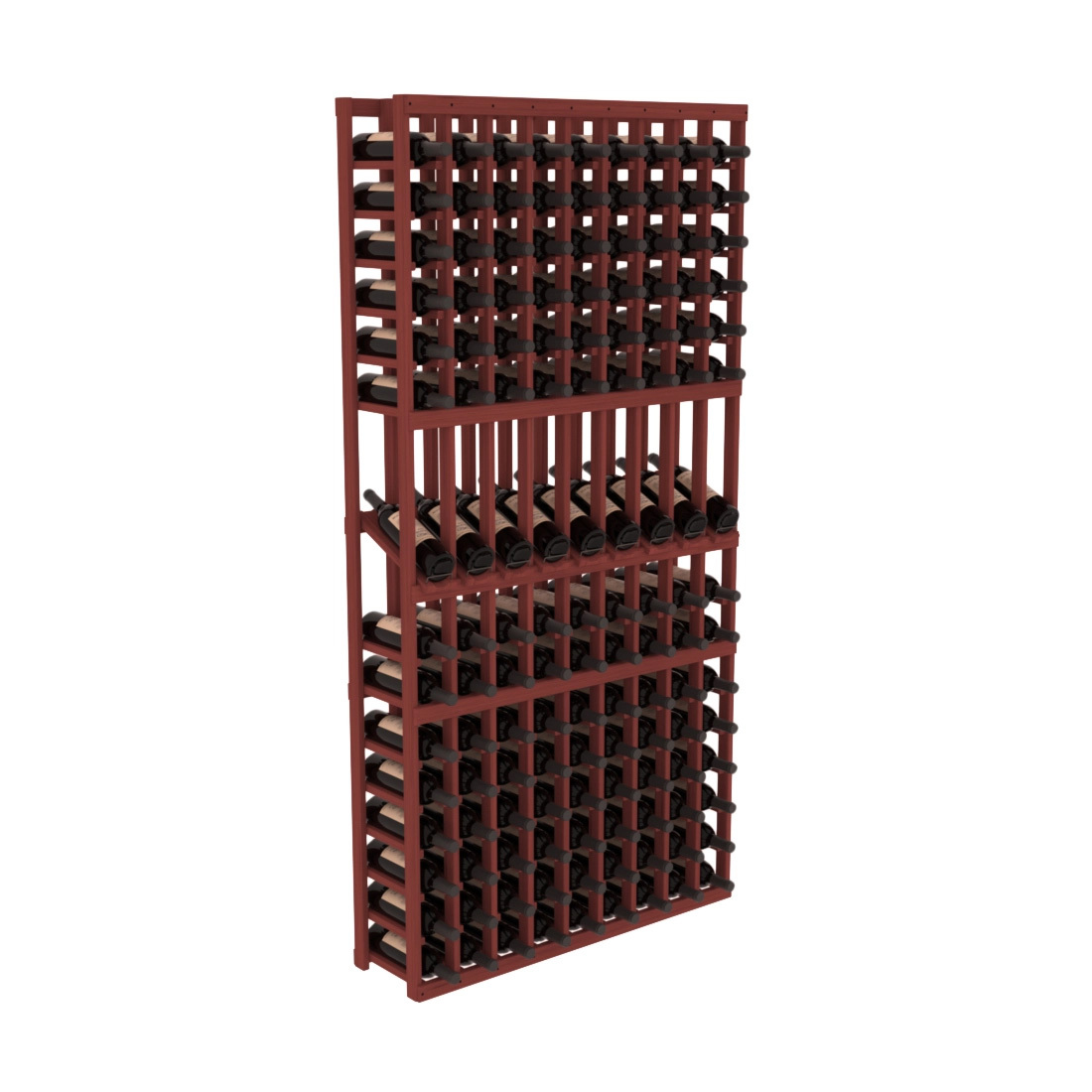 InstaCellar - 9 Column Display Row Rack in Grand Mahogany Cherry stained without WineSafe™ Satin Sealant
