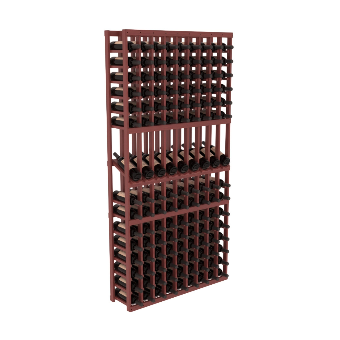 InstaCellar - 9 Column Display Row Rack in Grand Mahogany Cherry stained with WineSafe™ Satin Sealant