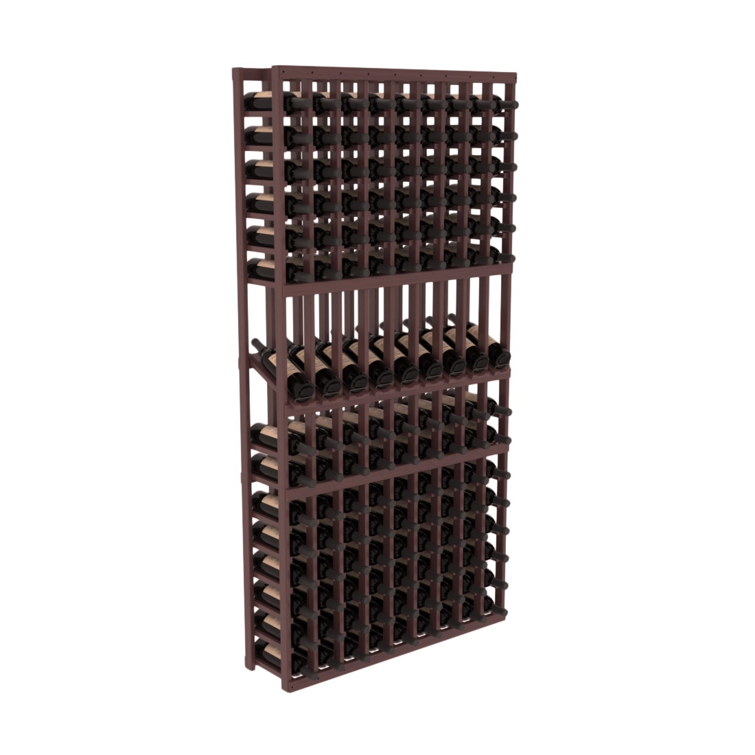 InstaCellar - 9 Column Display Row Rack in Grand Mahogany Walnut stained with WineSafe™ Satin Sealant