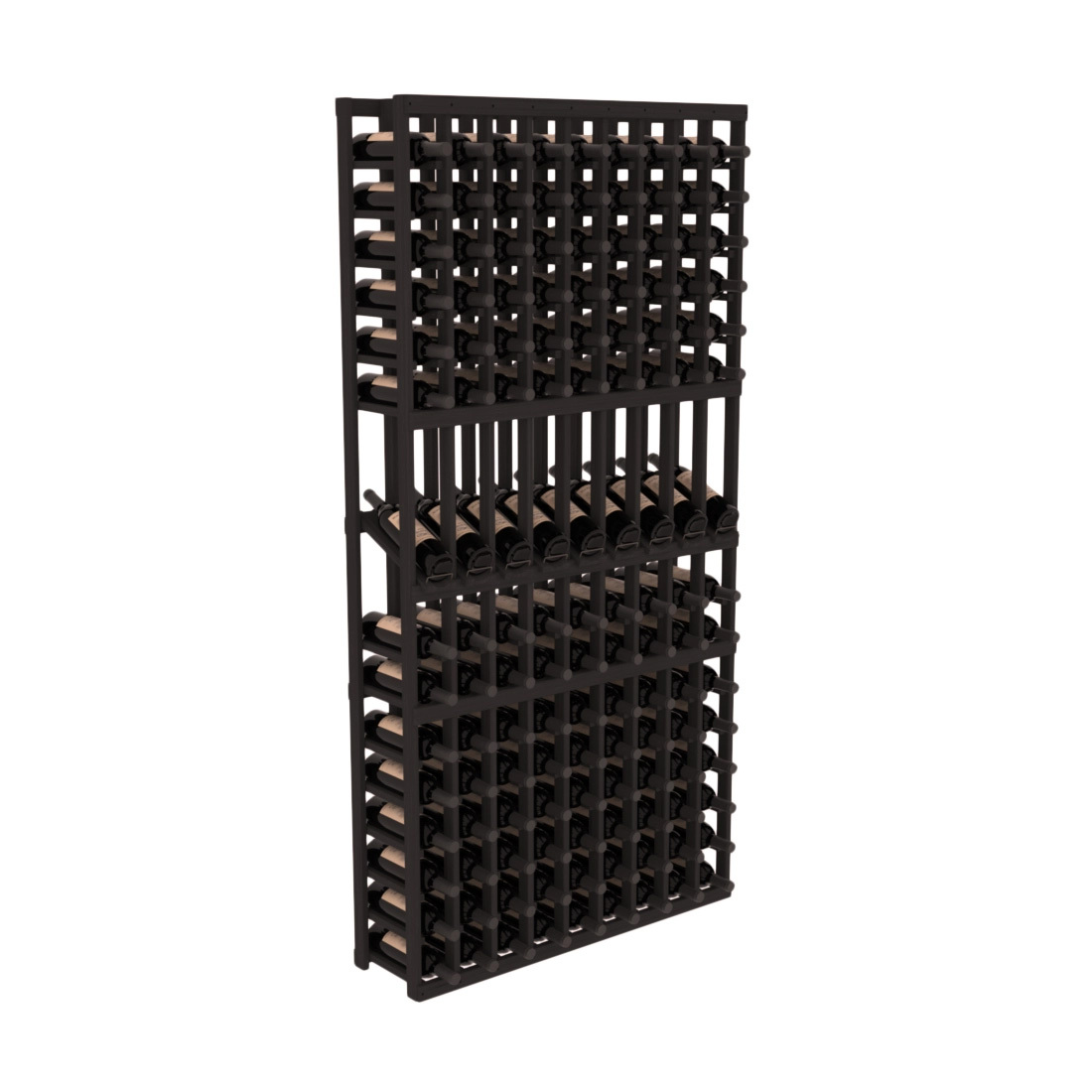 InstaCellar - 9 Column Display Row Rack in Grand Mahogany Black stained without WineSafe™ Satin Sealant