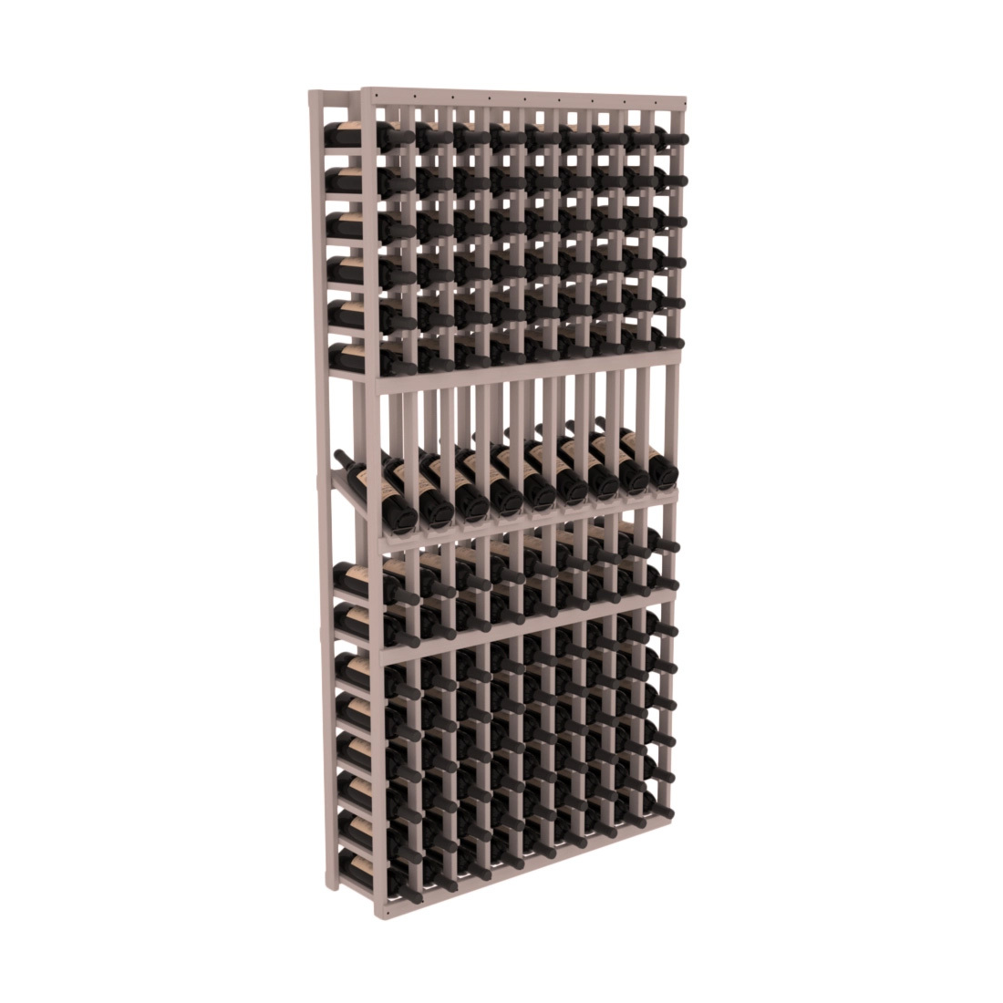 InstaCellar - 9 Column Display Row Rack in Grand Mahogany Greywash stained without WineSafe™ Satin Sealant
