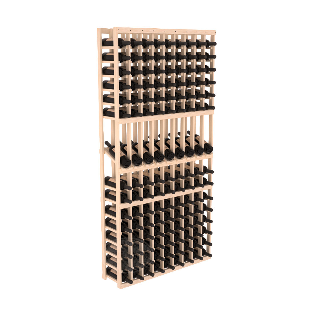 InstaCellar - 9 Column Display Row Rack in Ponderosa Pine Unstained without WineSafe™ Satin Sealant