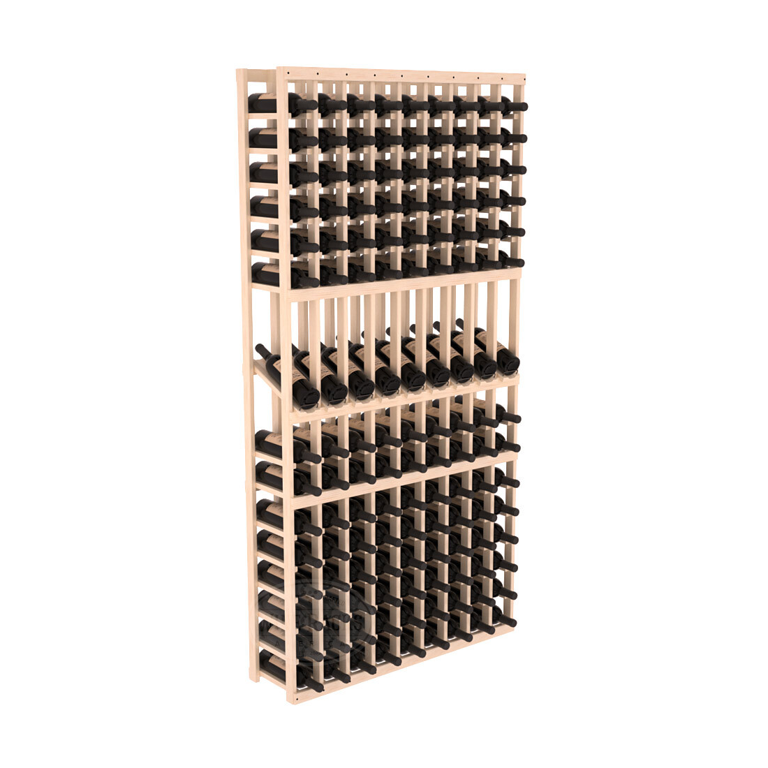 InstaCellar - 9 Column Display Row Rack in Ponderosa Pine Unstained with WineSafe™ Satin Sealant