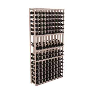 InstaCellar - 9 Column Display Row Rack in Ponderosa Pine Greywash stained with WineSafe™ Satin Sealant