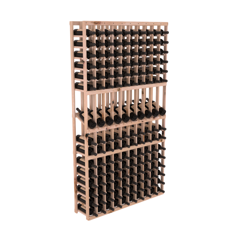 InstaCellar - 10 Column Display Row Rack in Knotty Alder Unstained without WineSafe™ Satin Sealant
