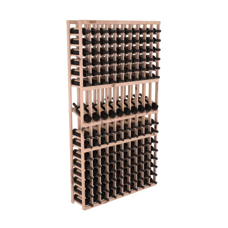 InstaCellar - 10 Column Display Row Rack in Knotty Alder Unstained with WineSafe™ Satin Sealant