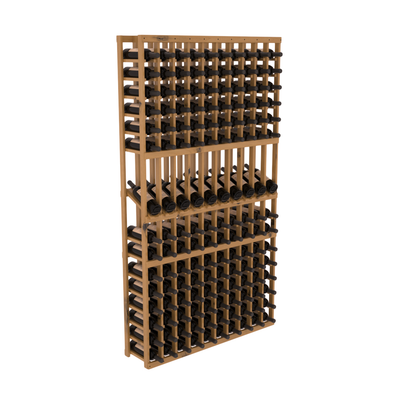 InstaCellar - 10 Column Display Row Rack in Knotty Alder Oak stained with WineSafe™ Satin Sealant
