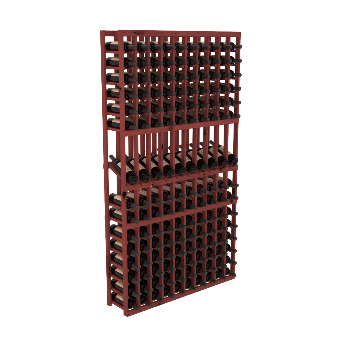 InstaCellar - 10 Column Display Row Rack in Knotty Alder Cherry stained without WineSafe™ Satin Sealant