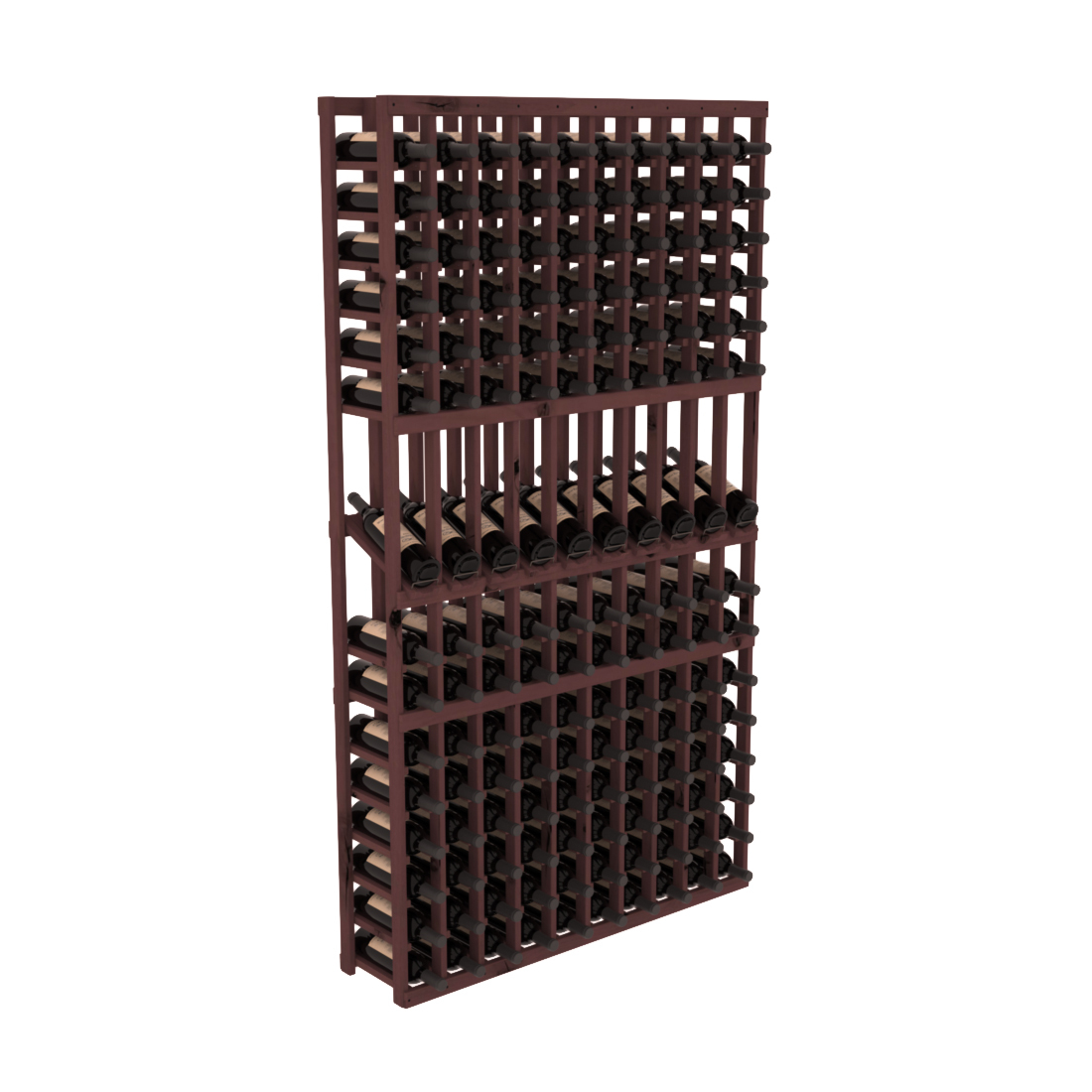 InstaCellar - 10 Column Display Row Rack in Knotty Alder Walnut stained without WineSafe™ Satin Sealant