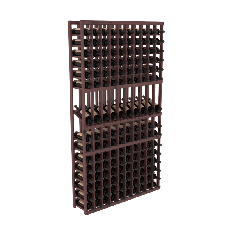 InstaCellar - 10 Column Display Row Rack in Knotty Alder Walnut stained with WineSafe™ Satin Sealant