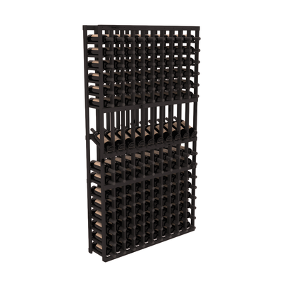 InstaCellar - 10 Column Display Row Rack in Knotty Alder Black stained without WineSafe™ Satin Sealant