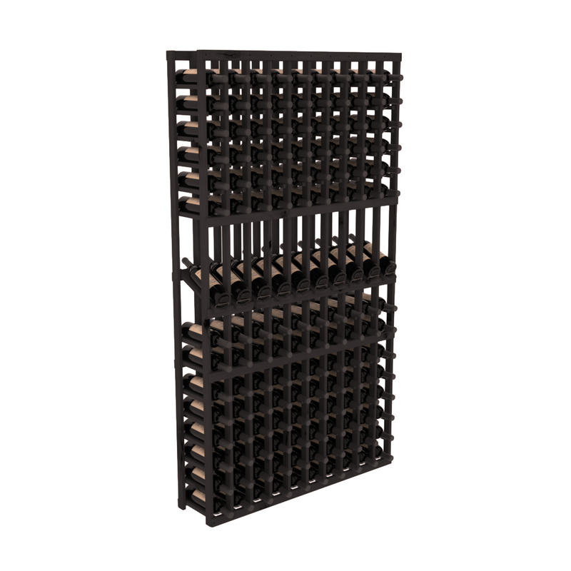 InstaCellar - 10 Column Display Row Rack in Knotty Alder Black stained without WineSafe™ Satin Sealant