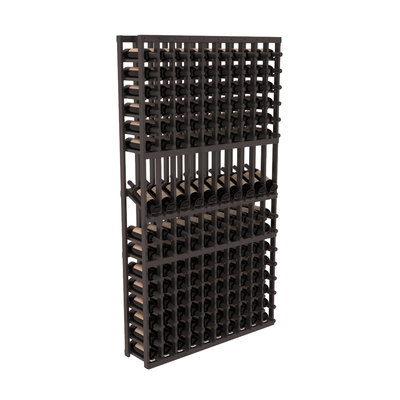InstaCellar - 10 Column Display Row Rack in Knotty Alder Black stained with WineSafe™ Satin Sealant