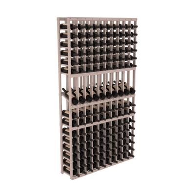InstaCellar - 10 Column Display Row Rack in Knotty Alder Greywash stained with WineSafe™ Satin Sealant