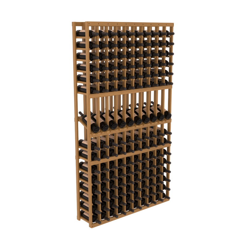 InstaCellar - 10 Column Display Row Rack in Grand Mahogany Oak stained with WineSafe™ Satin Sealant