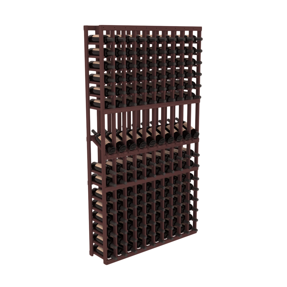 InstaCellar - 10 Column Display Row Rack in Grand Mahogany Walnut stained without WineSafe™ Satin Sealant